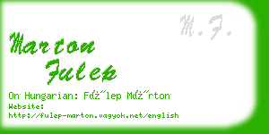 marton fulep business card